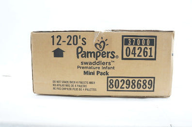 Pampers 80298689 Swaddlers Premature Infant Mini Pack 12-20's - Case of 240